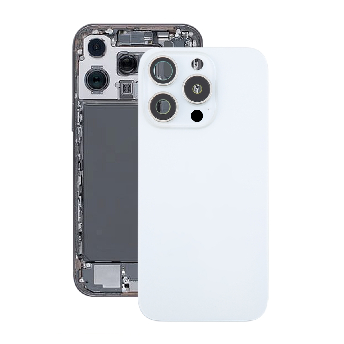 iPhone 16 Pro Max Back Cover Glass OEM White With bracket and Magsafe Magnet