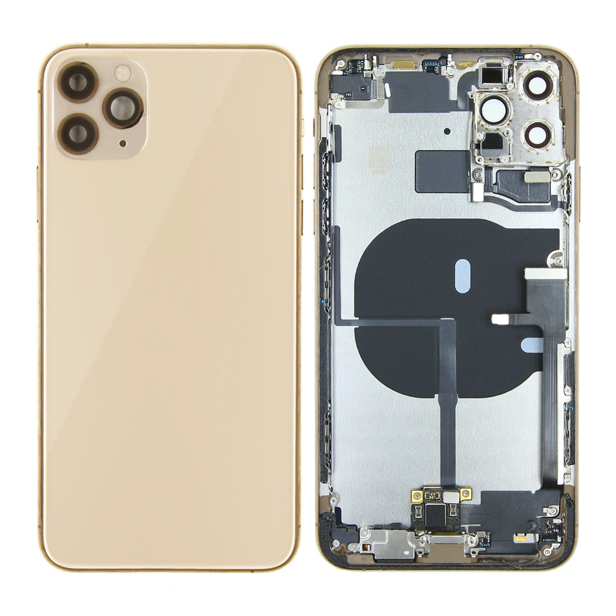 iPhone 11 Pro Max Baksida med Komplett Ram - Guld
