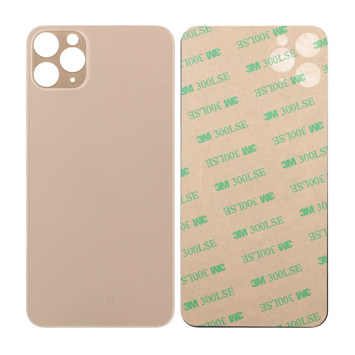 iPhone 11 Pro Max Baksida Glas med Självhäftande tejp - Guld
